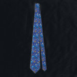 Fun Hanukkah Blue Tie Colourful Stars of David<br><div class="desc">This is a fun way to dress for the holidays! This Hanukkah star print is colourful,  and the blue background make those stars pop and look extra festive!

Fiona Stokes Gilbert
All Rights Reserved</div>