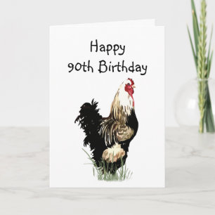 Fun Happy 90th Birthday Spring Chicken Humour Card