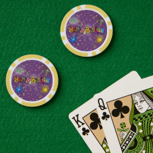 Fun Happy Birthday Confetti Poker Chips