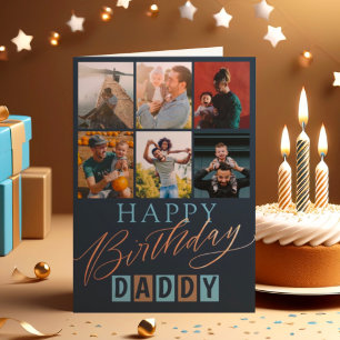 Fun Happy Birthday Daddy 6 Photo Collage Card