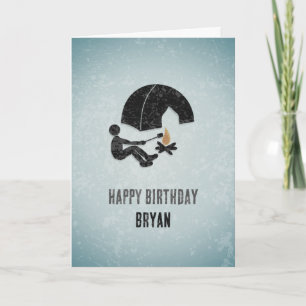 Fun Happy Camper, Tent and Fire Metal Look - Man's Card