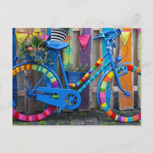 Fun Happy Colourful Bike Joyful Bicycle Postcard (Front)