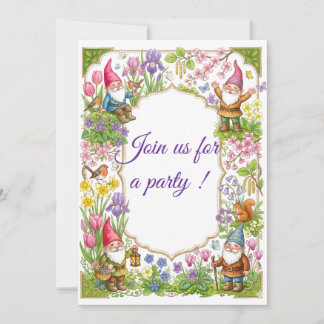 Fun Happy Elf Birthday Garden Party Invite