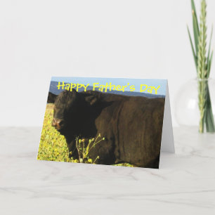 Fun Happy Father's Day Ranch Farm Cattle Bulls Card