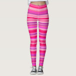 Fun, Happy, Girly Pink and Purple Stripes Pattern Leggings<br><div class="desc">This leggings design features a fun,  happy,  girly stripes pattern featuring various shades of colours like pink and purple.</div>