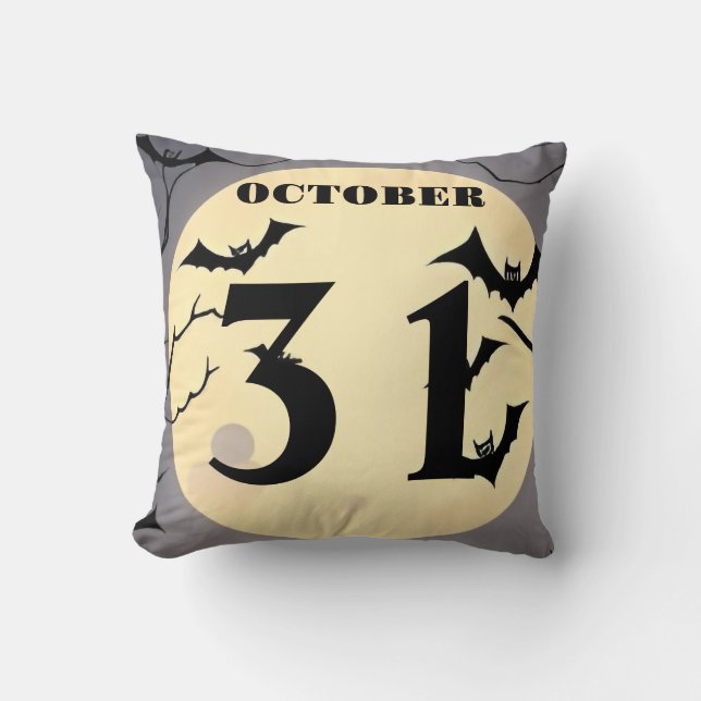 Fun Happy Halloween October 31st Cushion (Front)