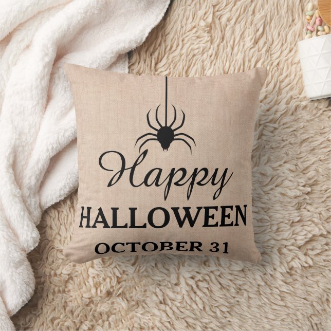 Fun Happy Halloween October 31st Spider Cushion (Blanket)