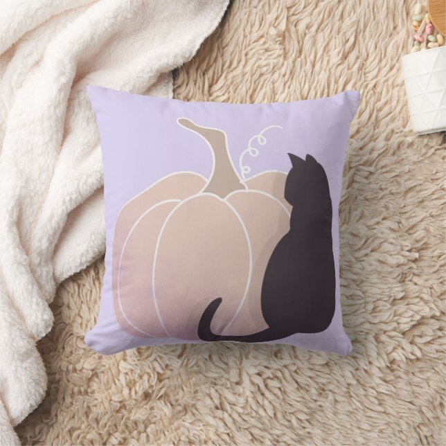 Fun Happy Halloween Pumpkin Cat Cushion (Blanket)