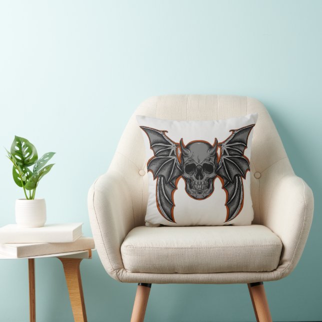 Fun Happy Halloween Skull Cushion (Chair)