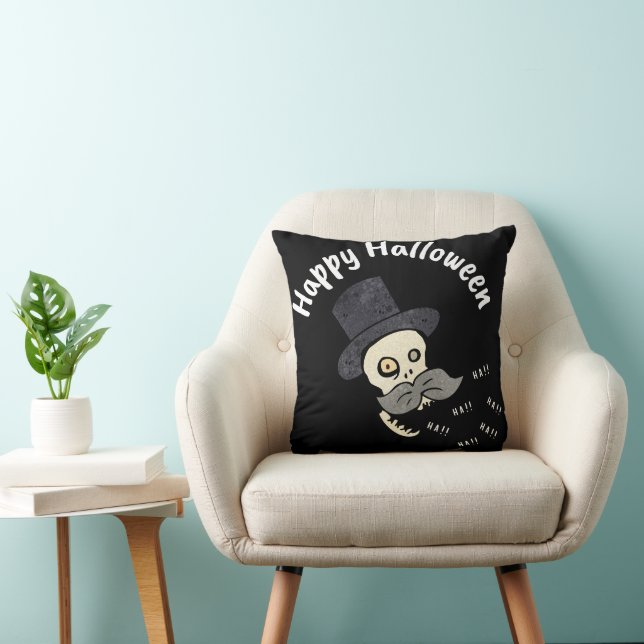 Fun Happy Halloween Skull Cushion (Chair)