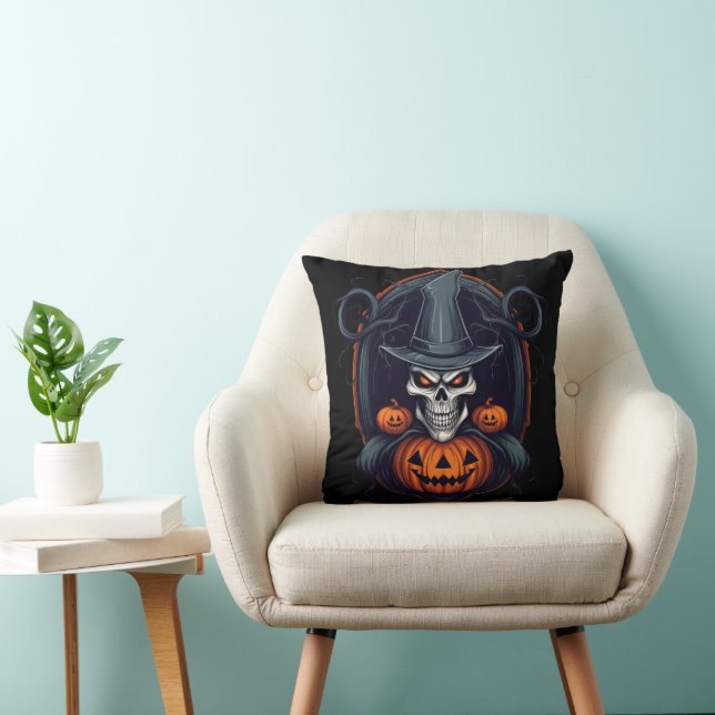 Fun Happy Halloween Skull Cushion (Chair)