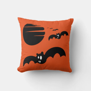 Fun Happy Halloween Trick or Treat Bats Cushion