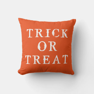 Fun Happy Halloween Trick or Treat Cushion