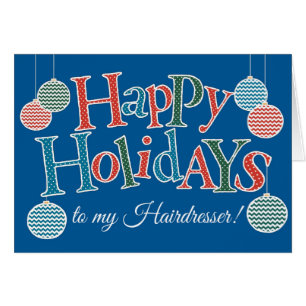Fun Happy Holidays for Hairdresser, Baubles