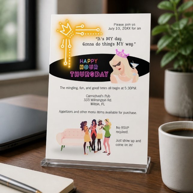 Fun Happy Hour Thursday Invite for Women  (Creator Uploaded)
