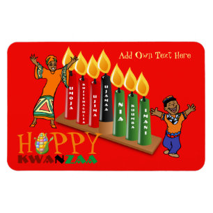 Fun Happy Kwanzaa 7 Principles Personalised Magnet