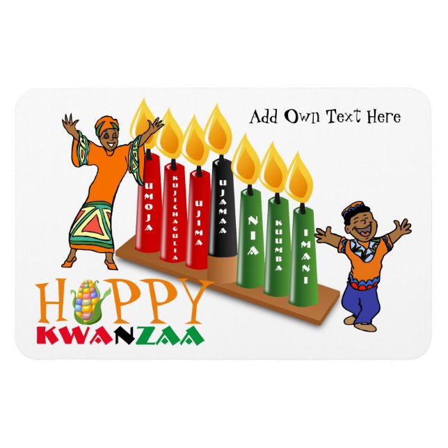 Fun Happy Kwanzaa 7 Principles Personalised Magnet (Horizontal)