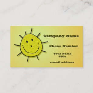 Fun Happy Sun Faux Embroidery Business Card