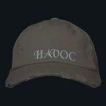 Fun Havoc Rustic Gold Grey Rustic Vintage  Embroidered Hat<br><div class="desc">Personalised fun “Havoc” gold embroidered nickel grey,  District Threads Distressed Chino Twill baseball rustic cap. A cool birthday gift or accessory idea.</div>