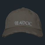 Fun Havoc Rustic Gold Grey Rustic Vintage  Embroidered Hat<br><div class="desc">Personalised fun “Havoc” gold embroidered nickel grey,  District Threads Distressed Chino Twill baseball rustic cap. A cool birthday gift or accessory idea.</div>