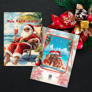 Fun Hawaii Mele Kalikimaka Christmas Photo Holiday Card