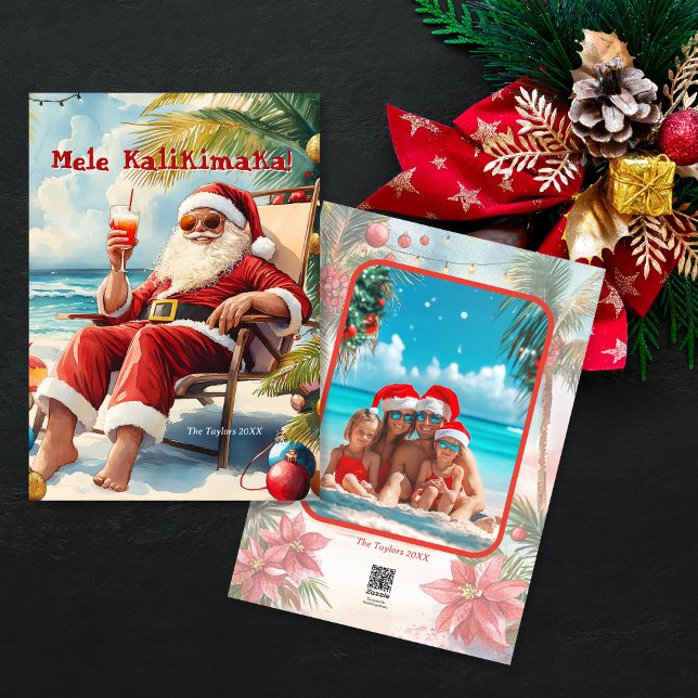Fun Hawaii Mele Kalikimaka Christmas Photo Holiday Card (Creator Uploaded)
