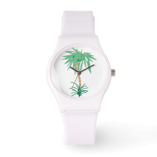 Fun Hawaiian Palm Tree Cartoon Sporty Watch (Front)