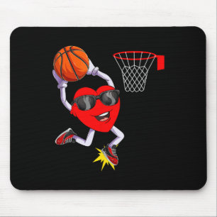 Fun Heart Dunking Basketball Sport Lovers Valentin Mouse Pad