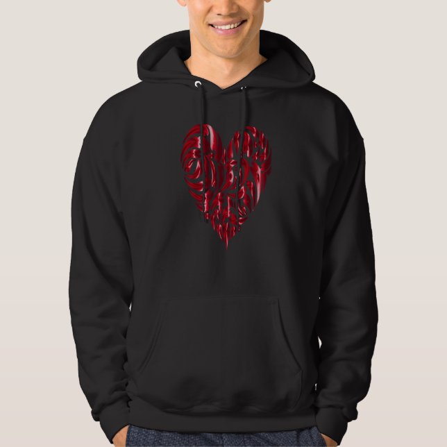 FUN HEART TEE ABSTRACT GEOMETRIC FRACTAL DISTORTED (Front)