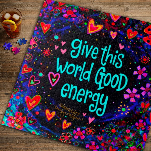  Fun Hearts Inspirivity Quotes Unique Square Jigsaw Puzzle (Creator Uploaded)