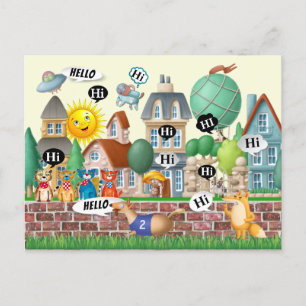 Fun HELLO Postcard