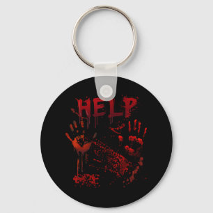 Fun Help Bloody Handprint Halloween Costume Matchi Key Ring