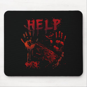 Fun Help Bloody Handprint Halloween Costume Matchi Mouse Pad