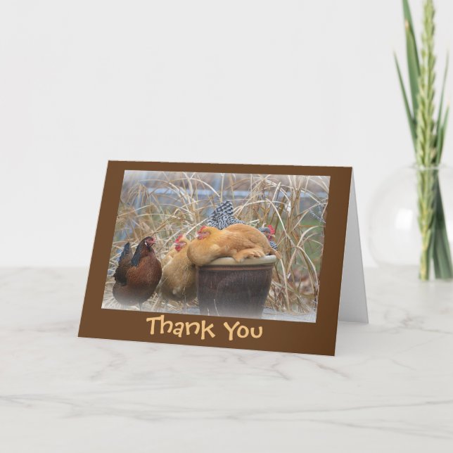 Fun Hen Tea Party Thank You Card (Front)
