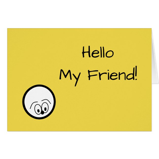 Fun, Herman Says Hello, Yellow Greeting Card (Front Horizontal)