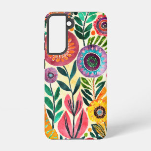 Fun Hippie Flower Patterned Samsung Galaxy Case