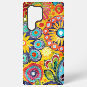 Fun Hippie Flower Patterned Samsung Galaxy Case
