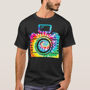 Fun Hippie Rainbow Retro Camera Tie Dye Photograph T-Shirt