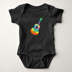 Fun Hippie Rainbow Tie Dye Acoustic Guitar Premium Baby Bodysuit