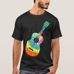 Fun Hippie Rainbow Tie Dye Acoustic Guitar Premium T-Shirt
