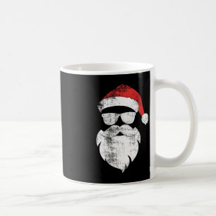 Fun Hipster Santa Face With Hat Beard and Glasses Coffee Mug