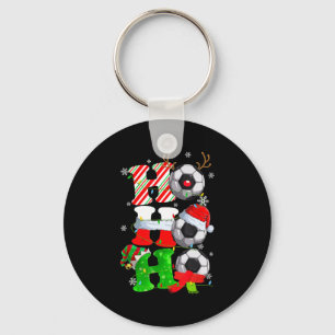 Fun Ho Ho Ho Christmas Soccer Football Santa Reind Key Ring