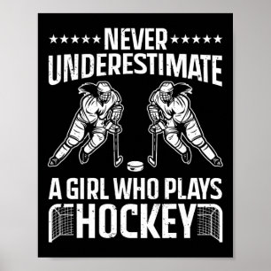 Fun Hockey Art For Girls Women Field Hockey Player Poster