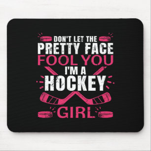 Fun Hockey Art For Women Girls Hockey Player Sport Mouse Pad