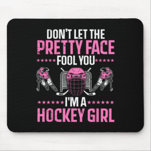 Fun Hockey Art For Women Girls Hockey Player Sport Mouse Pad