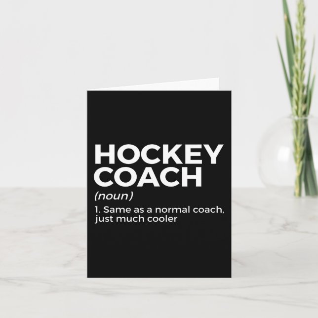 Fun Hockey Coach Definition  Card (Front)