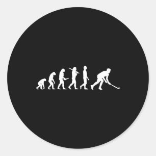 Fun hockey evolution gift for hockey players classic round sticker