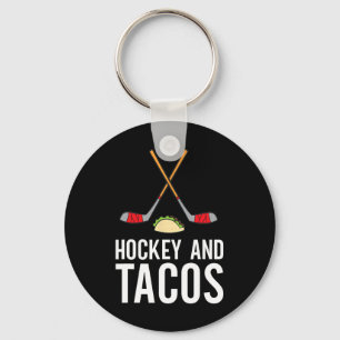 Fun Hockey Lover Hockey And Tacos Ice Hockey Key Ring