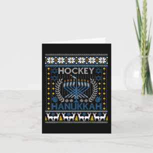 Fun Hockey Menorah Hanukkah Jewish Festival Holida Card