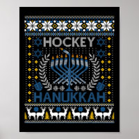 Fun Hockey Menorah Hanukkah Jewish Festival Holida